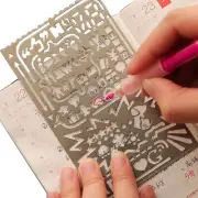1pc 12.5X7.5MM Metal Hollow Drawing Brash Template Ruler Stencil Card Gift Toy