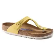 Birkenstock Nubuck Suede Leather GIZEH Popcorn BNIB 1021377 SOFT FOOTBED