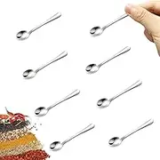 Yamobi Pack of 6 Tiny Stainless Steel Spoons for Spice Jars, Mini Size 7.5 cm, Salt Spoon for Small Jars, Spoons for Spices, Salt, Fun Little Scoops