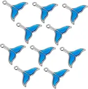 [KALLORY] 10pcs Mermaid Charms for Jewelry Making Unique Fish Pendant Charms for Bracelet Necklace Earring Keychain DIY Craft Fish Charm Accessories