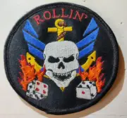Rare USAF Patch ROLLIN' Skulls w/Wings & Dice - Hook & Loop Backing - Air Force