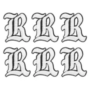 Iron on Letter Patches, 6Pcs Iron on Patches, Letter R Black White