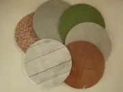 Round Patterned Cake Board 10" or 12"-Grass Wood Concrete Sprinkles CheckerPlate
