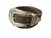 True Religion Belt TRB215 Womens Brown/Gray Country Rhinestones Western