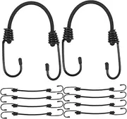 Ipetboom 10pcs Multi-Functional Elastic Bungee Cords Motorcycle Tie Down Straps for Luggage Helmets and Trunk Fixing for Bikes Scooters