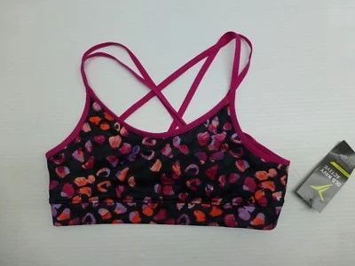 2 Old Navy Active Girls S(6-7) M(8) Pink Leopard Lined Go-Dry Sports Bra Lot NWT