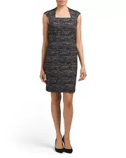Adrianna Papell Size 14 Cap Sleeve Bolero Neckline Sheath Dress RP $140