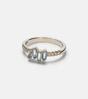 [Suzanne Kalan] Suzanne Kalan 14kt gold ring with diamonds and topaz Q blue