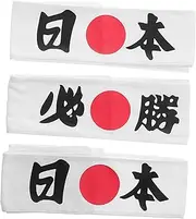 [KOMBIUDA] 3pcs Japanese Style Headbands Breathable Headbands for Men Versatile Bandanas for Karate Training and Competitions Soft and