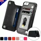 For iPhone 16 15 14 13 12 11 8 7 Leather Flip Wallet Case Card Holder Back Cover