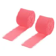 Chiffon Ribbon 1.5" x 10 Yard, Handmade Fringe Ribbon Pink, 2pcs