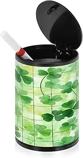Portable Ashtrays For Cigarettes St. Patrick's Day Lucky Green Clover Plaid Mini Trash Can Patio Ash Tray Car Cup Holder Patio Kitchen Home