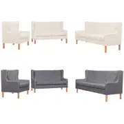 Sofa Set 2/3 pcs Fabric Couch Lounge Cream White/Grey Multi Models vidaXL