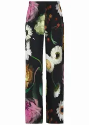 Stine Goya Fatou Floral-print Satin Trousers - Black - S (UK8-10 / S) S (UK8-10 / S)