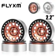 FLYXM For 1/10 RC SCX10 Wraith TRX-4 D90 etc 4PCS Metal 2.2" Beadlock Wheel Rims