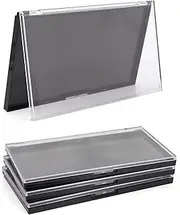 AJLTPA Magnetic Makeup Palette with Clear Top, 3Pack Empty Eyeshadow Pan Dispensing Storage Box with 60Pcs Adhesive Metal Stickers for DIY Cosmetics Lipstick Blush Powder, Transparent, Palette -