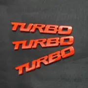 3x Glossy Red TURBO Metal Emblem Sticker Badge Decal 3D Motors Car Sports Luxury (for: Renault)