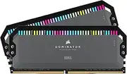 CORSAIR Dominator Platinum RGB DDR5 32GB (2x16GB) DDR5 6000MHz CL36 AMD Expo Intel XMP iCUE Compatible Computer Memory – Grey (CMT32GX5M2D6000Z36)