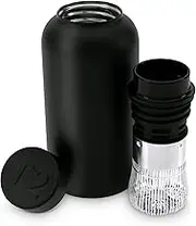 T2 Tea Matcha Flask, Stainless Steel Leak-Proof Thermal Insulated Flask with Matcha Whisk Infuser, Black, 300ml
