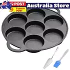 7-Cup Cast Iron Egg Frying Pan Non Stick Pancake Pan with Brush for Oil Cooker