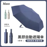 在飛比找momo購物網優惠-【Mass】UPF50+晴雨兩用黑膠傘 8骨防曬自動傘(黑膠