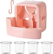 XLWLLNJ Cooling Portable Ice Fan Quiet Easy Hanging Summer Mini Fan Add Ice Cubes for Bedroom Table Camping Indoor Outdoor, Pink