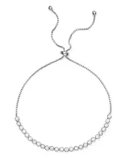 Aqua Pave Slider Bracelet in 18K Gold-Plated Sterling Silver or Sterling Silver - Exclusive