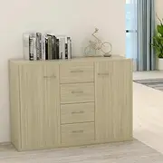 Sideboard Sonoma Oak 88x30x65 cm Engineered Wood Dining Storage