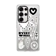 Galaxy S25 Ultra Clear Magnetic Case LOVE STICKER 01