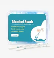 75ct Disposable Alcohol qtips cotton swabs Emergency Care Sanitary Makeup Cotton Buds Tip for Women Men Baby (Alcohol Stick) (alcohol swabs)