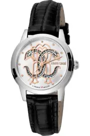 Roberto Cavalli by Franck Muller RV1L117L0021 silver black Women's Watch NEW
