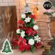 摩達客耶誕-2尺/2呎(60cm)特仕幸福型裝飾綠色聖誕樹 (白雪花球正紅系全套飾品)超值組不含燈/本島免運費