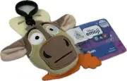 Disney Store Brown Reversible Plush Sven Frozen Emoji Backpack Clip Keychain Toy