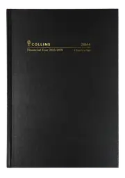 2025-2026 Financial Year Diary Collins A5 2 Days to a Page Black 28M4.P99