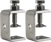 I Beam Clamp 40MM C Clamps for Woodworking, Heavy Duty Stainless Steel Clamps, Mini Metal Clip Bracket for Mounting Welding, with Wide Jaw Opening & Adjustable Screw & Pad(2PCS)