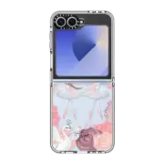 Galaxy Z Flip6 Clear Case Swan Lake Ballet Roses and Ballerinas by Nature Magick