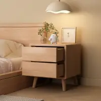 在飛比找蝦皮商城精選優惠-實木床頭櫃北歐簡約現代臥室收納櫃床邊櫃橡膠木家用小型收納櫃