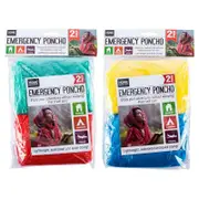 2PK Light Color Poncho Unisex Clear Waterproof Raincoat Hooded Rain Coat Adult