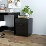 Rolling Cabinet Black 45x38x54 cm Engineered Wood Storage Furniture