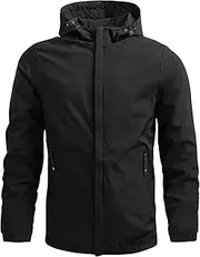 [DGHM-JLMY] Men's Windbreak Jackets Coat with Hooded Hiking Coat Casual Lightweight Windbreaker Light Jacket