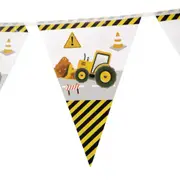 Triangle Banner Construction Truck Vehicles Tableware Party Supplies Kids Birthday Decoration