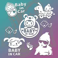 在飛比找蝦皮購物優惠-MAIZI【熱銷】baby in car#車貼防水反光貼#車