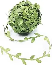 Swpeet 40m-131Ft Olive Green Leaves Leaf Trim, Artificial Vines String for Decorative Jungle Botanical Greenery, Home Wedding Party Gift Wrapping DIY Craft