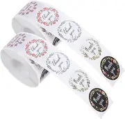 DOITOOL 2 Rolls Thank You Stickers Floral Labels Per Roll Copperplate Seal Tags for Small Business Packaging for Boutiques Giveaways