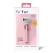 Flamingo 5-Blade Women's Razor Handle + 2 Razor Blade Refills - Rose