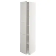 METOD high cabinet with shelves, white/Lerhyttan light grey, 40x60x200 cm