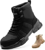[Nasogetch] Mens Work Boots Waterproof Steel Toe Boots for Men Women Comfortable Lightweight Indestructible Shoes Non-Slip Construction Boots Safety