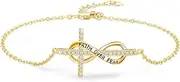 [ZIPPICE] Anklet 925 Silver for Women Infinity Sign Bracelet Anklet Cross Anklet Summer Beach Jewellery Gift for Women Adjustable Anklet 9 + 2 Inches (Gold)