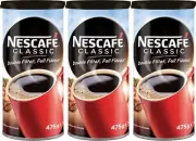 Pack of 3 x Nescafe CLASSIC Instant Coffee - Tin 3 x 475g / 51.75oz