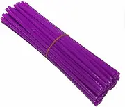 72PCS Motorcycle Spoke Skins Covers Wrap Wheel Rim Guard Protector for Dirt Bike (Purple)
